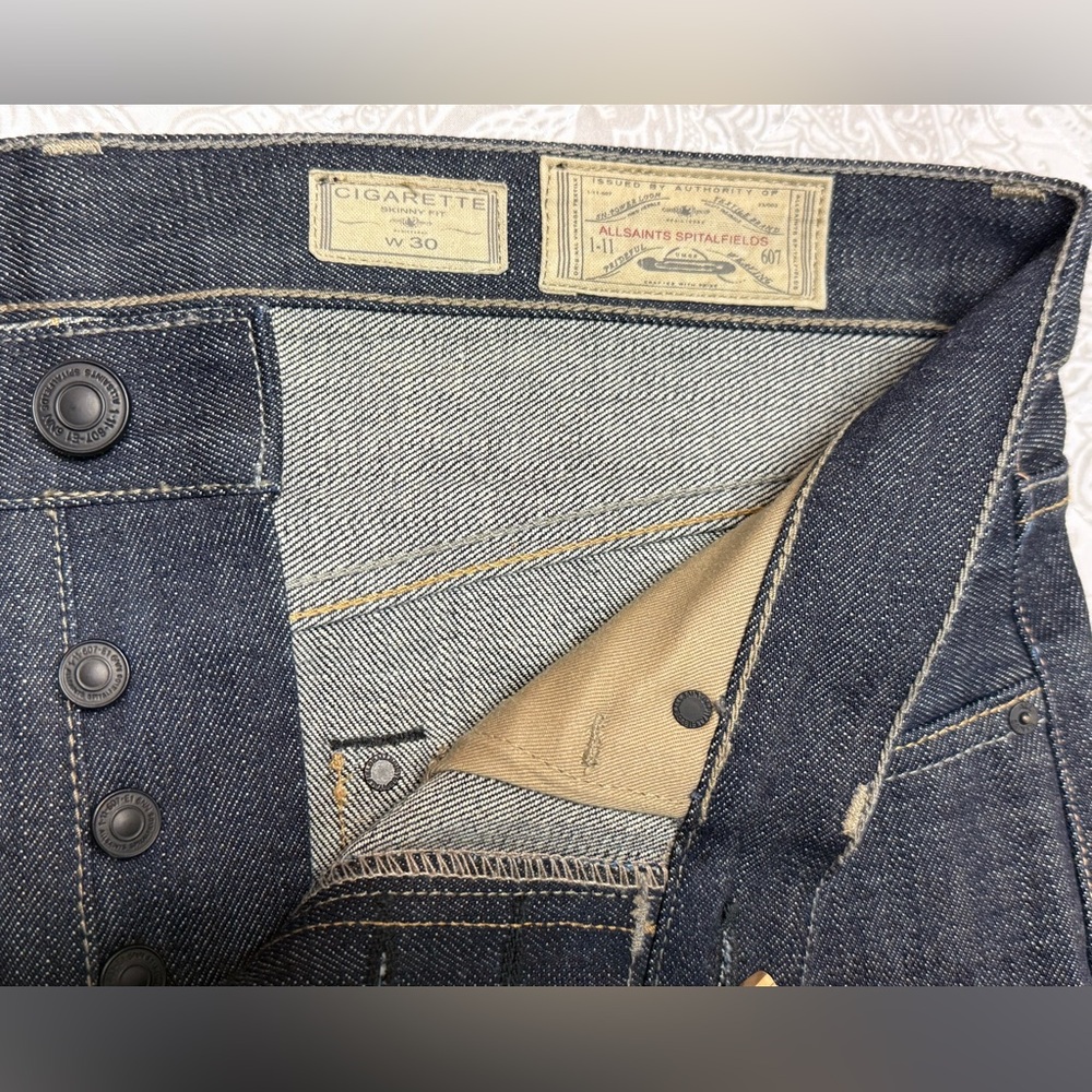 AllSaints Selvedge Raw Denim – Cigarette Fit – Size 30 - Picture 2 of 8